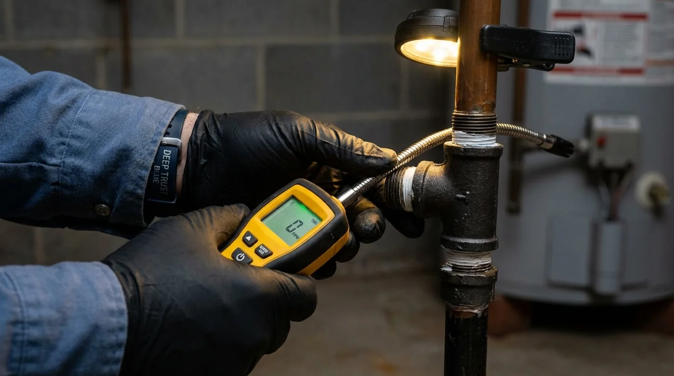 Gas leak detection with electronic sniffer by Johns Plumbing LLC in Waldorf