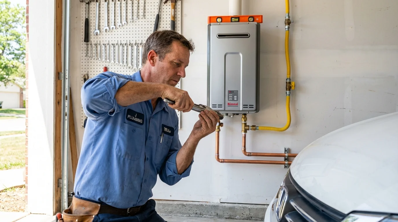 Tankless water heater installation by a Johns Plumbing LLC plumber in Waldorf
